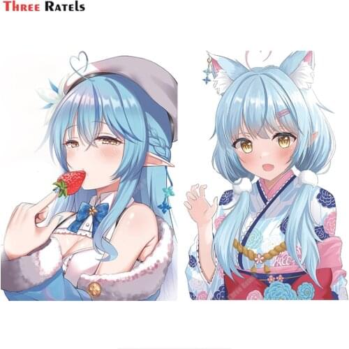 Three Ratels A480 Yukihana Lamy Hololive Stickers For Phone Gift Waterproof Decal Cute Anime Anti Scratch Film Auto Accessories