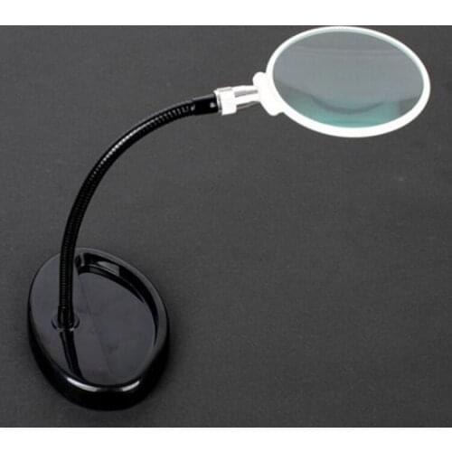3x Desk Magnifying Glass Table Flexible Pipe Magnifier for Reading