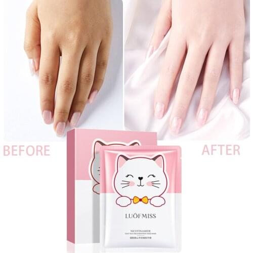 Niacinamide Goat Milk Rejuvenation Cat Hand Mask Moisturizing Whitening Tender Skin Care Exfoliating Calluses Repairing Cuticles