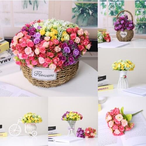 Autumn/21 Head Artificial Filigree Roses DIY Gypsophila Family Hotel Wedding Christmas Table Decoration Flower Gift