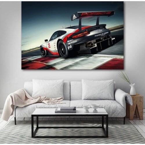 Porsche 911 RSR Racing Supercar Canvas Posters and Prints Oil Painting Living Room Decorative Art Wall Home New House Gift
