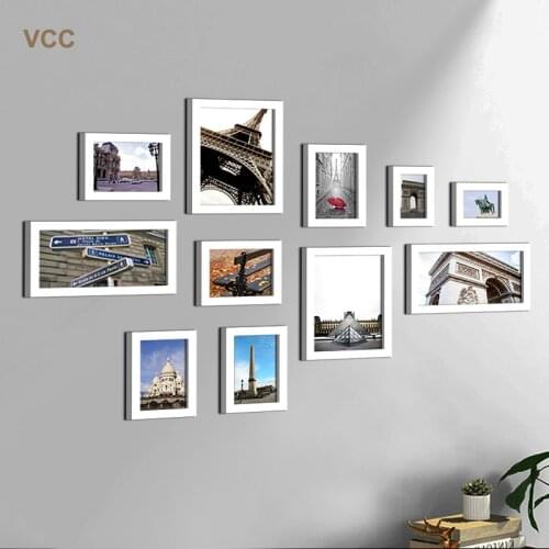11Pcs Natural Wooden Frames For Pictures Wall Hanging, Photo Frame Wall Art Classic Wood Frame For Home Decoration Photo Decor