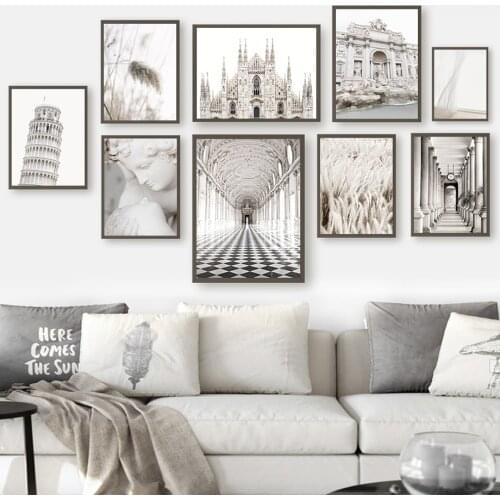 Reed Tower Rome Trevi Fountain Architecture Art Canvas Painting Nordic Posters And Prints Wall Pictures For Living Room Decor
