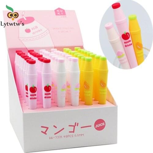 1 Pcs Lytwtws Cute Kawaii Creative Fruit Milk Drink School Office Stationery Gel Pen Sweet Pretty Lovely Juice Novelty Pen