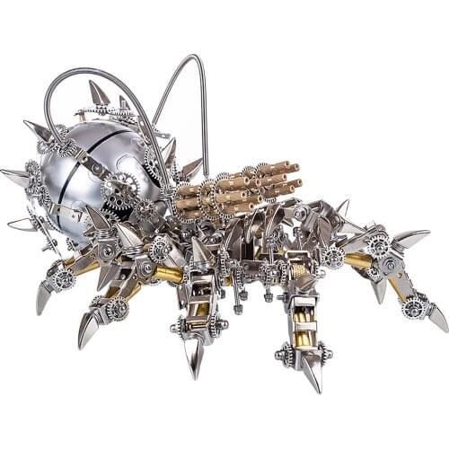 DIY Assembled Model Kit 3D Stainless Steel Mechanical Model Bluetooth Audio Gear Model - Tarantulas/Mantis/ Vehicle/War Scorpion