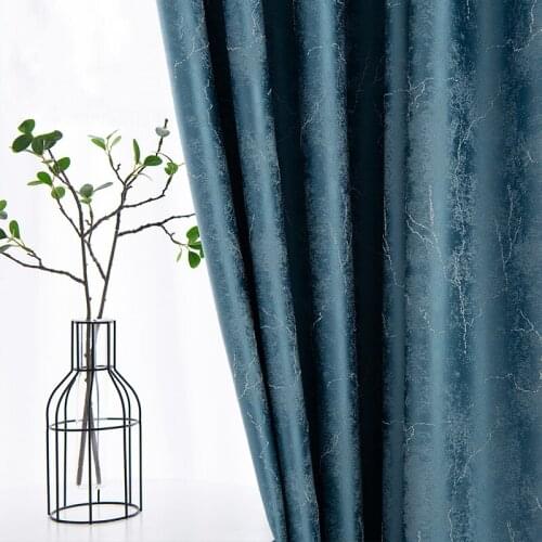 Modern Luxury Black Textured Curtain for Living Room Blue Drape Blackout Window Bedroom Sheer Matching Tulle Fabric S381#D