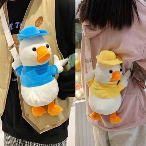 Cute Animal Cartoon Duck Plush Crossbody Shoulder Bag Handbag for Teenage Girls Tote Gifts