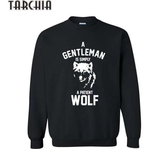 TARCHIA 2021 New WOLF Printed Hoodies Men O Neck Cotton Pullovers Hip Hop Sweatshirts Men Casual Hoodies Moleton Masculino