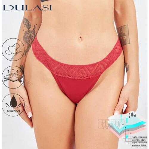 T-Back Leakproof Menstrual Panties Thong For Women Period Pants Sexy Underwear 4 Layers Physiological Underpants Dropshipping