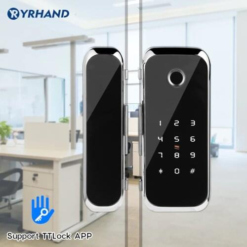 Smart WiFi Bluetooth APP Access Electronic Biometric Fingerprint Office Glass Sliding Door Lock