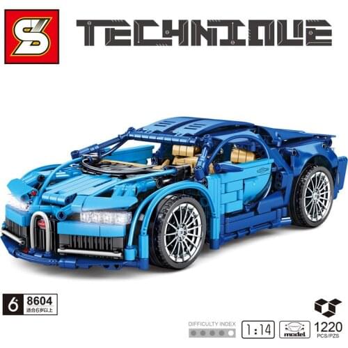 In Stock 1220Pcs Technic Car Model 8604 1:14 The Bugatti Veyron High Racing Compatible With Lepings Building Blocks Kids Toys
