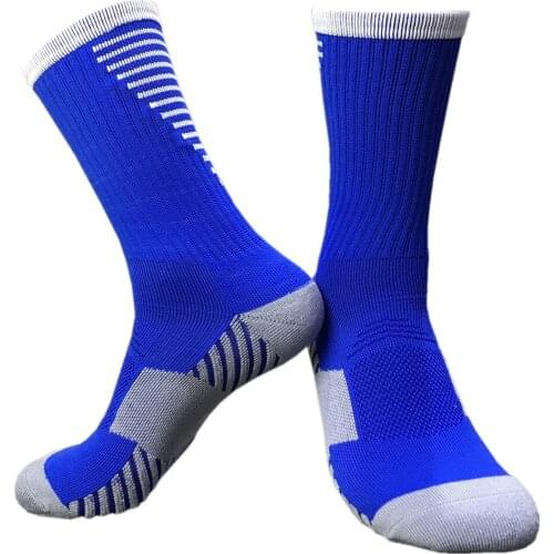 Adult football Socks Male Mid-Tube Sports Training Socks High-Elastic Nylon Thick-Soled Non-Slip Professional Game Football Sock