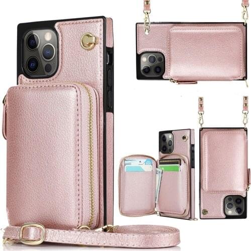Zipper Crossbody Flip Leather TPU Phone Case for Samsung Note 20 S20 Ultra Card Holder Back Coques for Samsung A51 A71 A70 A50