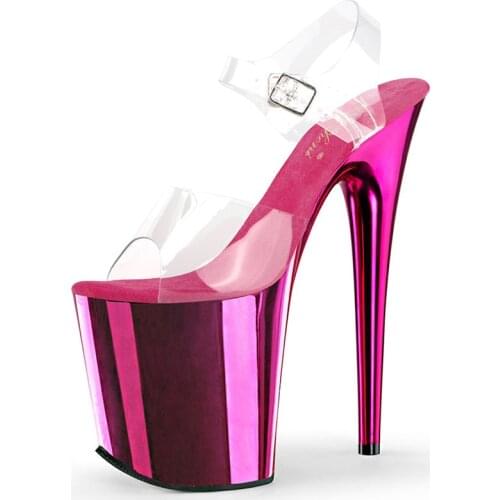 Mclubgirl 20CM Sandals Platform Fish Mouth Catwalk Model Sexy Pole Dance High Heels Nightclub Plus Size Womens Shoes LYP