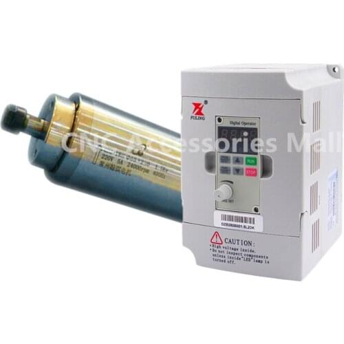 1.5kw water cooled spindle motor ER16 D65mm L230mm AC220V & 1.5kw 220v DZB280B001.5L2DK VFD Inverter Variable Frequency Drive