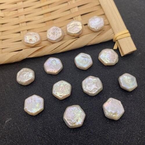 1 Piece/pack Natural Freshwater Pearl Hexagonal Spacer Beads Charm Jewelry Making Loose Beads Earrings Necklace Accessories 12mm