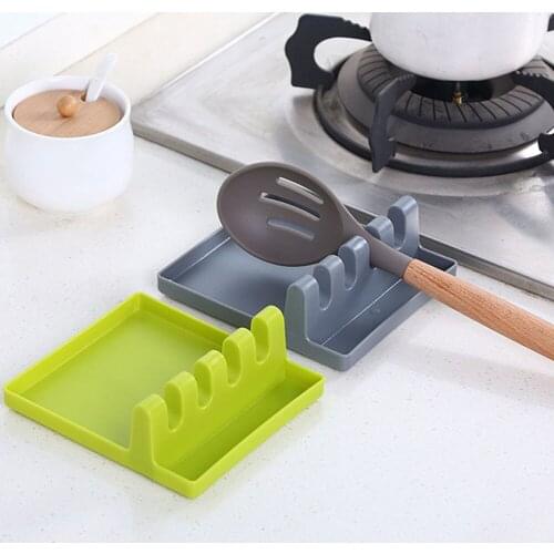 1 PCs Kitchen Cooking Tools Spatula Ladle Shelf PP Spoon Rest Utensil Spatula Holder Heat Resistant Storage Shelves 3 Colors