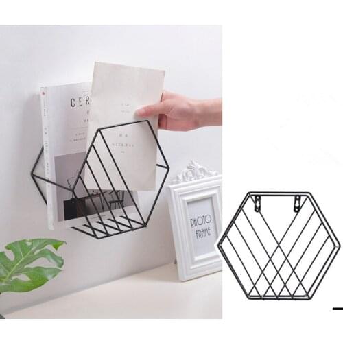 1PC New Iron Nordic Minimalist Magazine Rack Magazine Storage Rack Newspaper Racks Living Room Wall Decorations JL 238