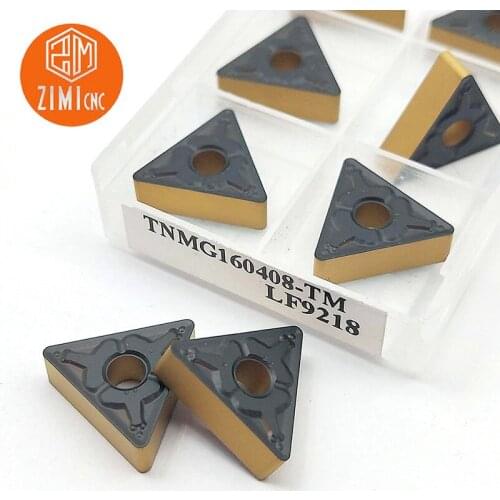 10pcs TNMG160404/08-TM LF9218 carbide insert TNMG331/TNMG332 two-color coating for steel CNC lathe cutting tool turning tool