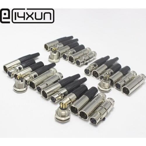 12Pcs Mini XLR 3 4 5 6 Pin Male Plug / Female Jack to DIY cable Adapter for MIC Microphone Audio Cable Connector