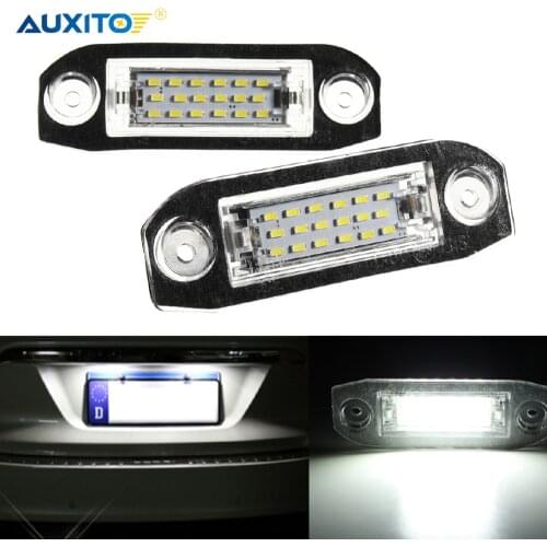 2x Number License Plate Lights Lamp No Error 18SMD LED for Volvo S80 II V70 XC70 S40 V50 S60 V60 XC60 XC 90 C30 C70 3014-SMD LED