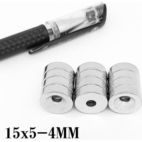 5/10/15/20/30/50PCS 15x5-4 Disc Search Magnet 15*5 mm Hole 5 mm Round Countersunk Permanent Neodymium Magnet 15x5-4mm N35 15*5-5