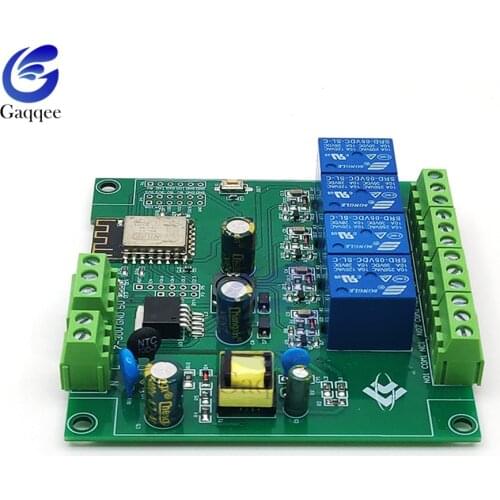 5V/12V ESP8266 ESP-01 Four Ways WiFi Relay Module IOT Smart Home Phone APP Controller Onboard ESP-12