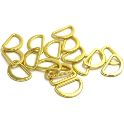 50pcs/lot alloy D button 15mm silver/gold/gun black connection adjusting buckle flat D shape ring clothing regulation buckle