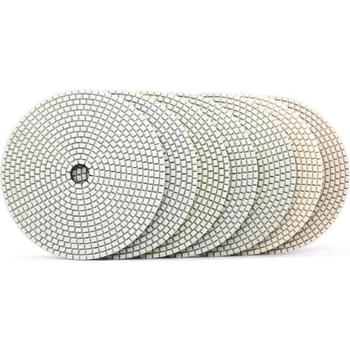 180mm 7 Inch Diamond Polishing Pads Kit Granite Marble Concrete Abrasive Disc 7pcs Wet Use A Class Premium Stone Grinding Pad