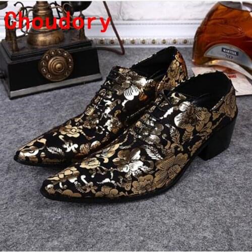 Choudory British style summer mens dress shoes cheap price high heels pointy oxford shoes for men shoes leather velvet loafers