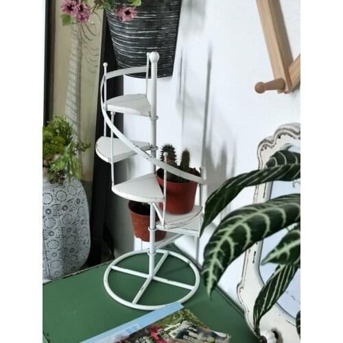 Handmade Decorative White Retro Vintage Metal Stair Shelf