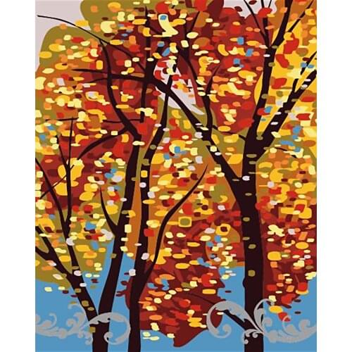 DIY 40X50 Oil Painting By Numbers Landscape tree Paint by numbers On Canvas Home Decor Digital Painting chrismas