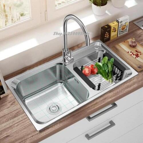 304 Stainless Steel Sink Double Trough Package Kitchen Sink Thickened Double Sink Double Sink