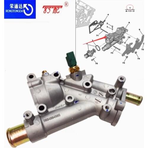 Thermostat housing 9653298580 1336Q4 For Peugeot 307/407/607 For Citroen Xsara/Picasso/C5 Engine water outlet