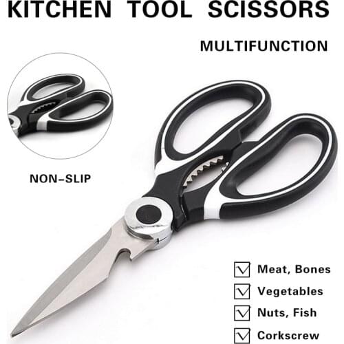Kitchen Scissors Multifunctional Shears Tool Cutter Chicken Vegetables Meat Bottle Opener Nutcracker Stainless Steel Home Garget