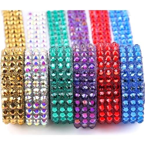 15mm 1Yard Strass Trim Hotfix Crystals Tape Applicator Ribbon With Rhinestones Iron On Appliques DIY Decor Gift Jewelry Clothes