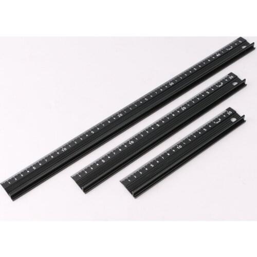 20/30/45cm Aluminum Alloy Protective Ruler Anti-cut Hand Anti Slip Metal Straight Ruler Woodworking Tool Cutting Straight Ruler