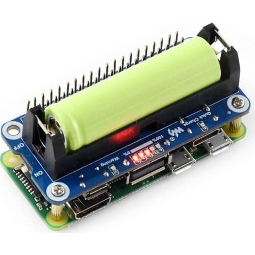 Li-ion Battery HAT for Raspberry Pi 5V Regulated Output Bi-directional Quick Charge integrates SW6106 power bank chip