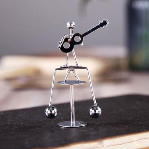 Mini Iron Man Metal Perpetual Balance Physics Science Pendulum Newton Cradle Tumbler Desk Toy Home Decor Miniature Figurines