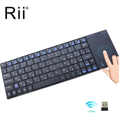 Original Rii i12plus Wireless Keyboard with Touchpad Russian Spanish French English Version for PC Smart IPTV Android TV Box
