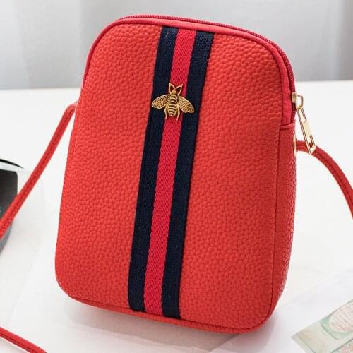 Mini PU Womens Small Crossbody Handbag litchi lines Mobile Phone Shoulder Bag Handbag Letter Purse Wallet Small Shoulders bags