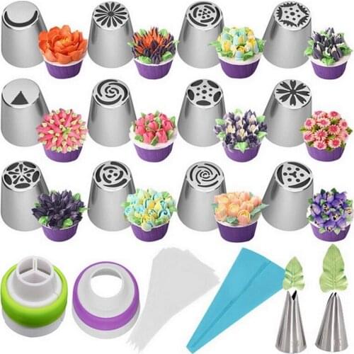 Stainless Steel Russian Tulip Icing Piping Nozzles Flower Cream Pastry Tips Nozzles Bag Cupcake Cake Decorating Tools