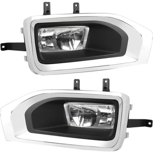 NEW-for 2015-2018 GMC Yukon & Yukon XL Pair Front Bumper Fog Light Lamp with Halogen Bulbs & Bezel Brackets Assembly