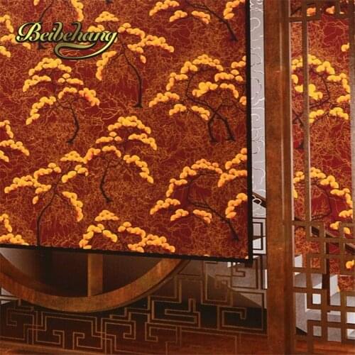 Beibehang papel de parede,Chinese gold golden pine floor teahouse chess club room background wallpaper New Reflective waterproof