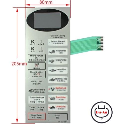 Microwave Oven Panel Touch Switch Membrane Switch Control Panel Touch Button For NN-K574MF Microwave Oven Parts
