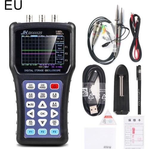 Portable Handheld Oscilloscope JDS6052S Digital Storagesignal Function Generator 20MHz Oscilloscope AC/DC Input Coupling