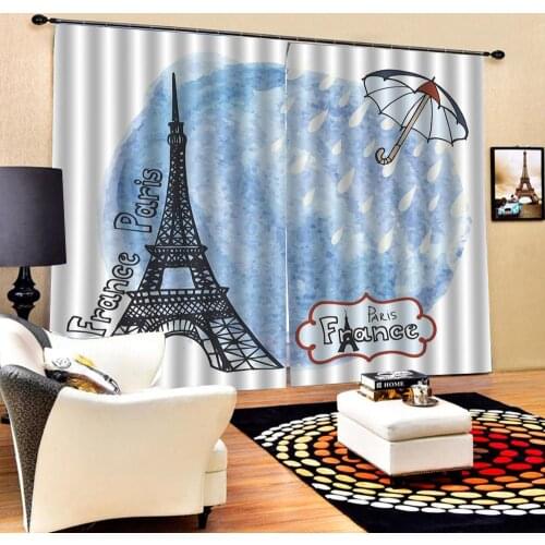 Romantic tower curtains Luxury Blackout 3D Window Curtains For Living Room Bedroom Decoration curtains