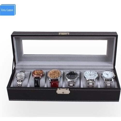 Luxury Senior 6 Slots Display Watch Box Gray Velvet Case Organizer Holder Boxes, Watch Boxes Display Boxes Packaging Wholesale