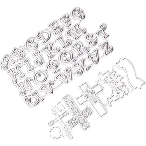 Christmas Cross and Kids Learning Letters Steel Cutting Dies Stencil DIY Scrapbooking Greeting Card Decor Making