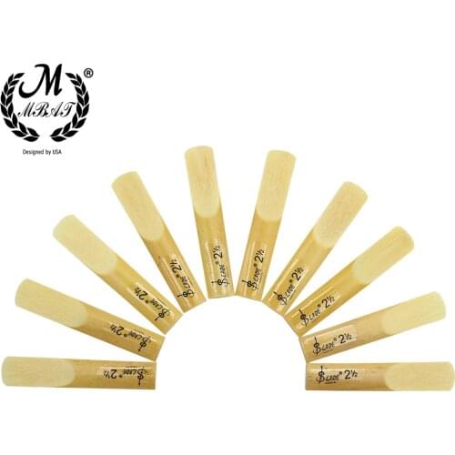 M MBAT 10Pcs/Box Saxophone Reeds Tenor/Alto/Soprano Saxophone Sax Clarinet Reeds Strength 2.5 Woodwind Instrument Accessories